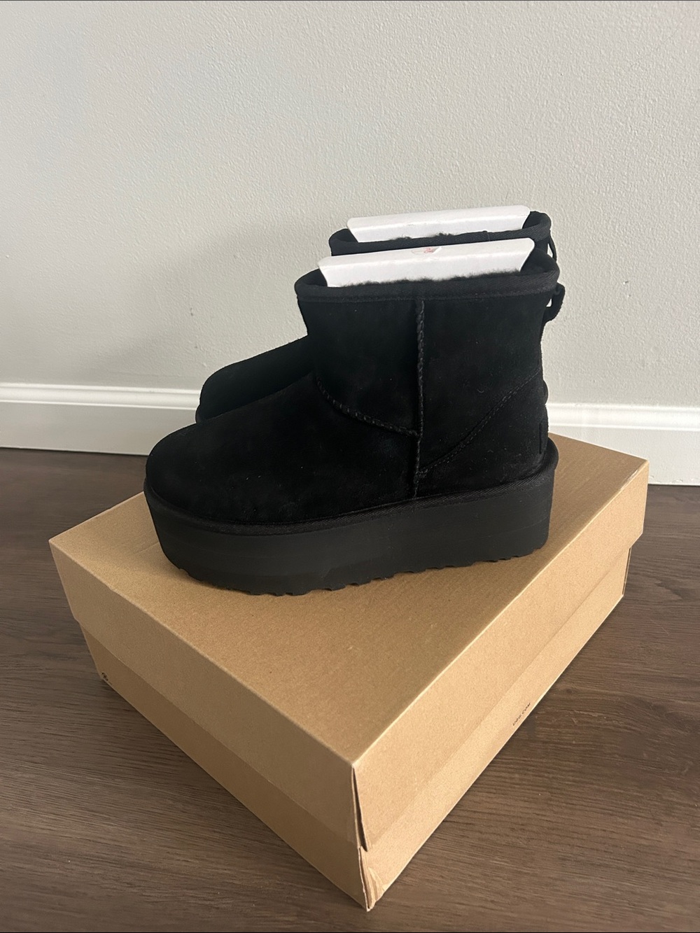 UGG Black Platform Suede Ankle Boots